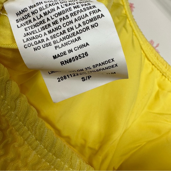 NWT Yellow Lucky Brand One Piece Swimsuit Textured Scoop - Picture 8 of 10